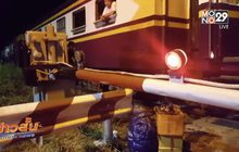 หนุ่มเมาสุราชนเครื่องกั้นรถไฟก่อนถูกรถไฟชน