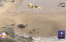 คลิป กู้ภัยสเปน นำ ฮอ เข้าช่วยยกตัวกระทิงที่ผลัดตกจากหน้าผา