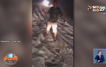 นึกว่าหิมะตก ลูกเห็บทำถนนขาวโพลน