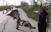 เตือนเลี่ยงใช้ถนนเลียบคลอง 13 ทรุดตัวกว่า 100เมตร