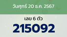 หวยลาว งวดวันศุกร์ 20 ธันวาคม 2567