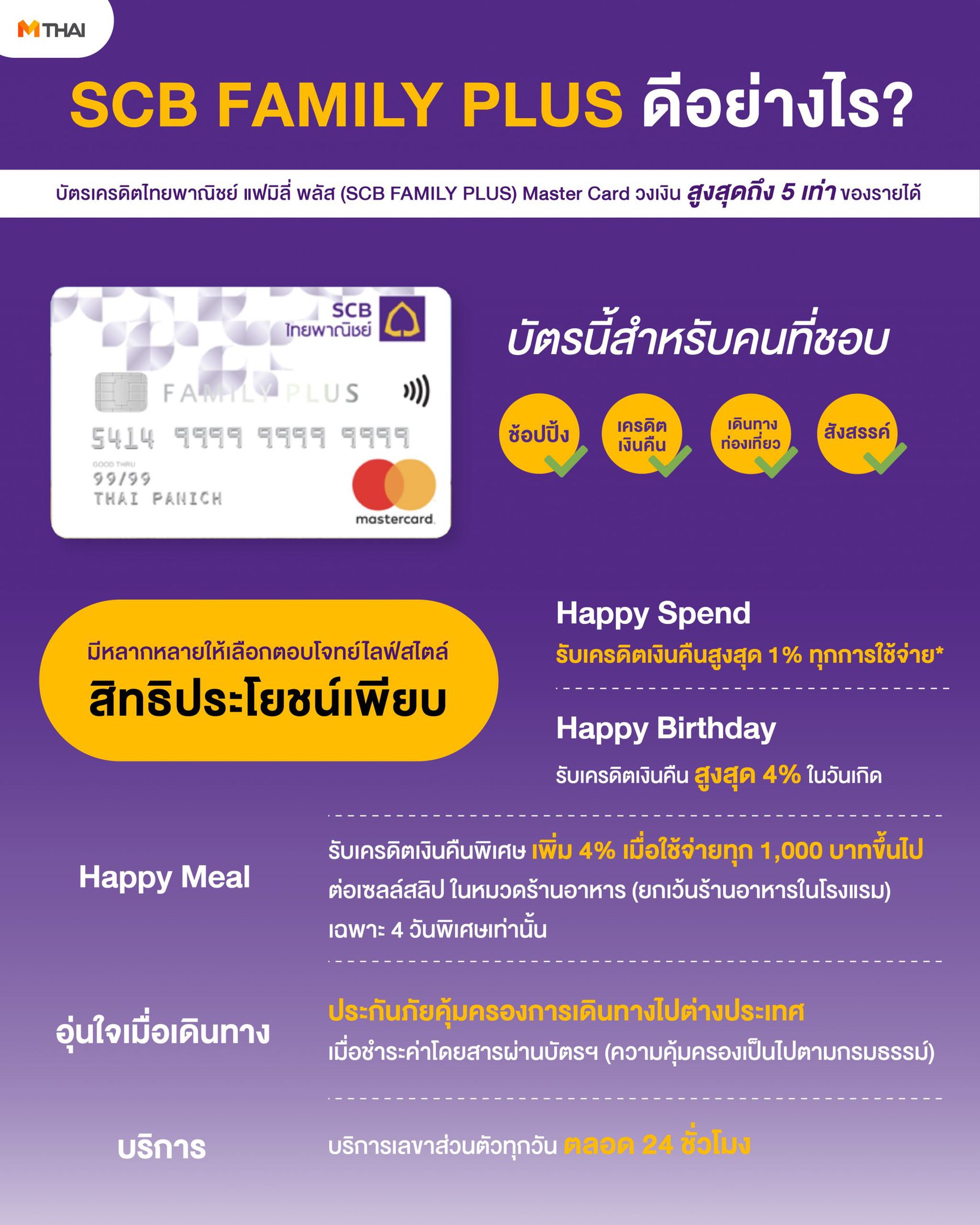 บัตรเครดิต SCB FAMILY PLUS รูดปั๊บ รับเงินคืนสุดคุ้ม ทุกการใช้จ่าย