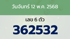 หวยลาว งวดวันจันทร์ 12 พฤษภาคม 2568