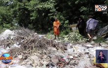 ขยะกองโตปิดทางวัด พระขอบิณฑบาตทิ้งที่อื่นทนกลิ่นเหม็นไม่ไหว