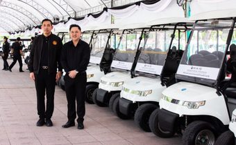 บริษัท เอช เซม เทรดดิ้ง คอร์ปอเรชั่น จำกัด ร่วมกับ จังหวัดพระนครศรีอยุธยา สนับสนุนรถกอล์ฟไฟฟ้าเพื่ออำนวยความสะดวกผู้เข้าร่วมพระราชพิธีถวายบังคมพระบรมศพ สมเด็จพระนางเจ้าสิริกิติ์ พระบรมราชินีนาถ พระบรมราชชนนีพันปีหลวง