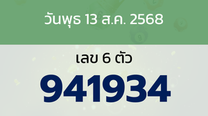 หวยลาว งวดวันพุธ 13 สิงหาคม 2568