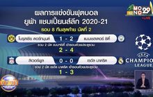 ผลการแข่งขันฟุตบอลยูฟ่า แชมเปี้ยนส์ลีก รอบ 8 ทีมสุดท้าย 15-04-64 