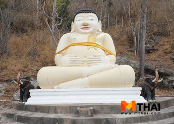 ขอพรโชคลาภ พระสังกัจจายนะ วัดเขากำแพง วัดโบราณ สุพรรณบุรี