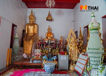 ขอพรพระพุทธรูปปางปาลิไลย์ วัดเทียนถวาย วัดโบราณย่านปทุมธานี