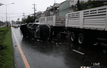ฝนตกถนนลื่นรถเสียหลักสาหัส 4 คน