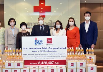 ICC ร่วมใจสู้ภัยไวรัสโควิด-19 มอบเจลแอลกอฮอลล์ล้างมือ BSC Honei V