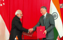 อินเดีย-สิงคโปร์ ลงนามข้อตกลงทวิภาคี 10 ฉบับ