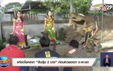 แห่ขอโชคลาภ “ต้นตุ้ม 2 นาง” ก่อนหวยออก จ.พะเยา