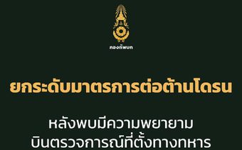 กองทัพประกาศยกระดับมาตรการป้องกันโดรน ไฟเขียว Soft Kill / Hard Kill