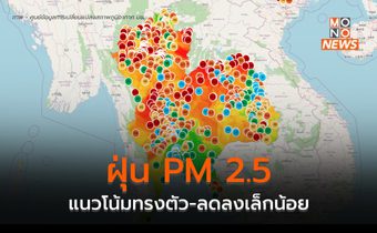 แนวโน้มฝุ่น PM 2.5 ทรงตัว – ลดลงเล็กน้อยในบางพื้นที่