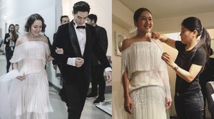 สวยราวกับเจ้าหญิง! นิว นภัสสร ในชุดแต่งงานที่ทรงออกแบบโดย พระองค์หญิงสิริวัณณวรีฯ