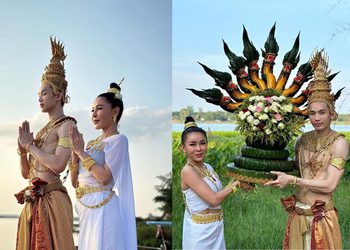 บุญสัมพันธ์! เป็กกี้-ดีเจมะตูม เจอกันโดยบังเอิญบวงสรวงหลวงปู่อือลือ ถ้ำนาคา จ.บึงกาฬ