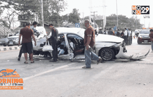 BMWชนสยอง คนกระเด็นออกนอกรถ เจ็บ 3 ดับ 1