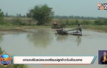 ชาวนาปรับแปลงนาเตรียมปลูกข้าววันพืชมงคล