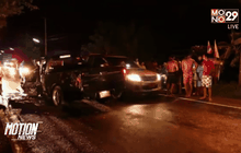 อุบัติเหตุกระบะชนกันบาดเจ็บ 6 คน หลังฝนตกหนัก