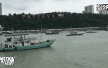 เร่งขนนักท่องเที่ยวจากเกาะล้านกลัวพายุ