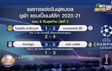 ผลการแข่งขันฟุตบอลยูฟ่า แชมเปี้ยนส์ลีก รอบ 8 ทีมสุดท้าย 15-04-64 
