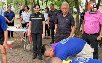 “ประธานโสภณ” ลุยแก้ปัญหายาเสพติด ตรวจเยี่ยมผู้บำบัด ฝึกอาชีพช่างปูน 