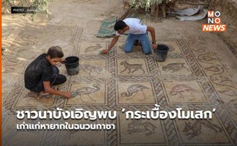 ชาวนาบังเอิญพบ ‘กระเบื้องโมเสก’ เก่าแก่หายากในฉนวนกาซา