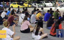 ตำรวจนครบาลร่วมภูธร จ.ปทุมธานีจับชายหญิง146คนขับรถยนต์นัดมิตติ้งในปั๊ม