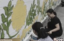 ศิลปินเมืองคอน วาดภาพบนกำแพง ถวายอาลัย ร.9