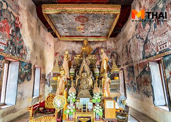 กราบพระพุทธรูป ชมจิตรกรรมฝาผนังต้นแบบ วัดคงคาราม ราชบุรี