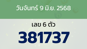 หวยลาว งวดวันจันทร์ 9 มิถุนายน 2568