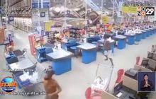 ​นาทีชีวิต! ชั้นวางสินค้าในซูเปอร์ฯ บราซิลล้มโดมิโน