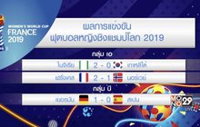 ผลการแข่งขันฟุตบอลหญิงชิงแชมป์โลก 2019 13-06-62