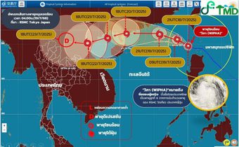 อุตุฯ เตือนรับมือ ฝนตกหนัก ช่วง 19-24 ก.ค. นี้