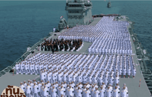ยิ่งใหญ่ กองทัพเรือร้องเพลงสรรเสริญฯ บนเรือหลวงจักรีนฤเบศร