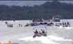 เรือล่มกลางอ่างเก็บน้ำในโคลอมเบีย