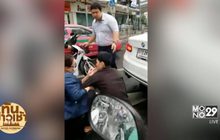 ชนท้ายรถหรูไม่ต้องกราบ หนุ่ม BMW  ช่วยคนก่อนรถ