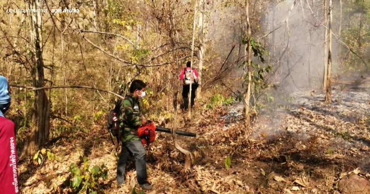 เกิดเหตุไฟป่าในจังหวัดลำปาง กินพื้นที่เสียหายกว่า 15 ไร่