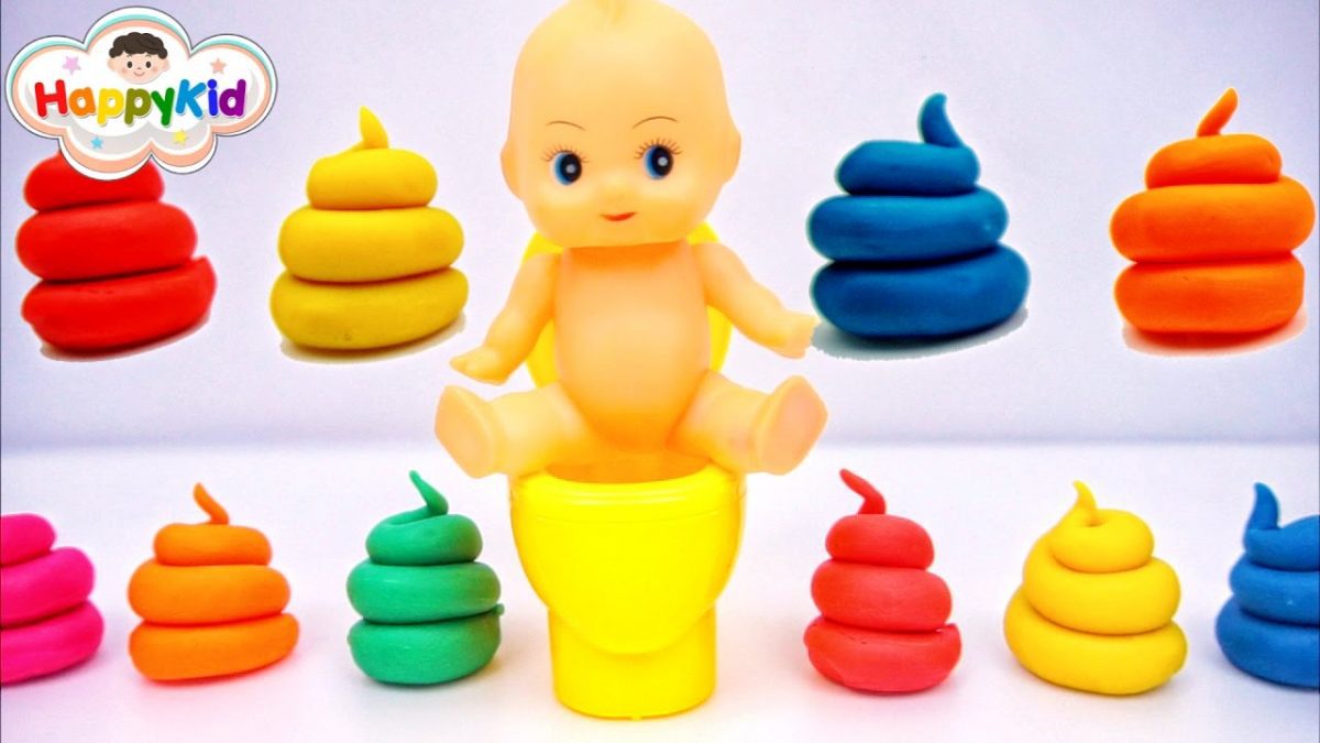 ตุ๊กตาอึ ปู๊ดๆ | แป้งโดว์อึ | เรียนรู้สีภาษาอังกฤษ | Learn Color With Baby Doll Poop