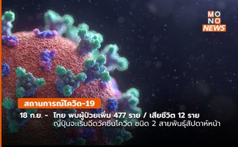 สถานการณ์โควิด-19 (18  ก.ย.)