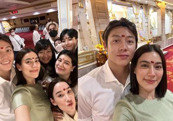 หมาก คิม เดียร์น่า ร่วมทำบุญเอาฤกษ์เอาชัย เริ่มต้นปีใหม่ สักการะศาลหลักเมือง   