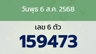 หวยลาว งวดวันพุธ 6 สิงหาคม 2568