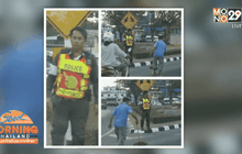 ชาวเน็ตชื่นชมตำรวจเมืองกาญฯ เคร่งครัดงานจราจร