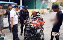 ตร.รวบหนุ่มขี่บิ๊กไบค์ชนท้ายรถยนต์ขนยาบ้า
