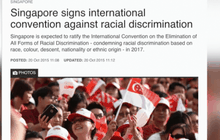 สิงคโปร์ลงนามต้านการเลือกปฏิบัติ