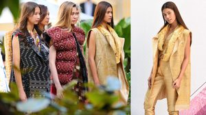 ‘แนท-อนิพรณ์’ สวยเลอค่า ฟินาเล่!! แฟชั่นผ้าไทย ‘From Weaving Street to Today Life’s Craft’