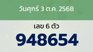 หวยลาว งวดวันศุกร์ 3 ตุลาคม 2568