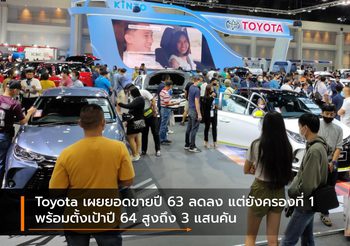 Toyota เผยยอดขายปี 63 ลดลง แต่ยังครองที่ 1 พร้อมตั้งเป้าปี 64 สูงถึง 3 แสนคัน