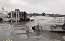 เรือพ่วงบรรทุกทรายชนโป๊ะ จ.นนทบุรี